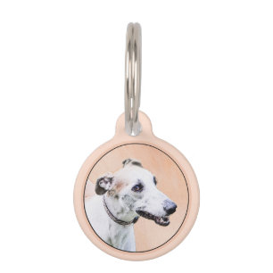 Greyhound Painting - Niedliche Original Hunde Kuns Haustiermarke