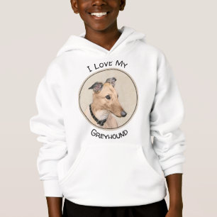 Greyhound Painting - Niedliche Original Hunde Kuns Hoodie