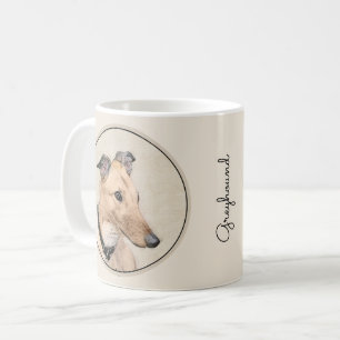 Greyhound Painting - Niedliche Original Hunde Kuns Kaffeetasse