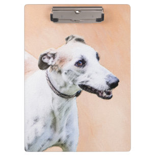 Greyhound Painting - Niedliche Original Hunde Kuns Klemmbrett