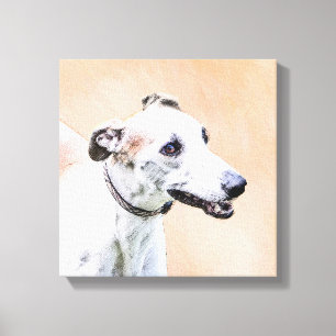 Greyhound Painting - Niedliche Original Hunde Kuns Leinwanddruck