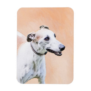 Greyhound Painting - Niedliche Original Hunde Kuns Magnet