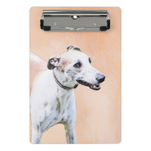 Greyhound Painting - Niedliche Original Hunde Kuns Mini Klemmbrett