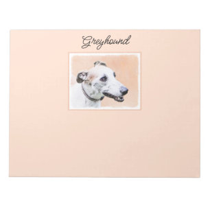 Greyhound Painting - Niedliche Original Hunde Kuns Notizblock