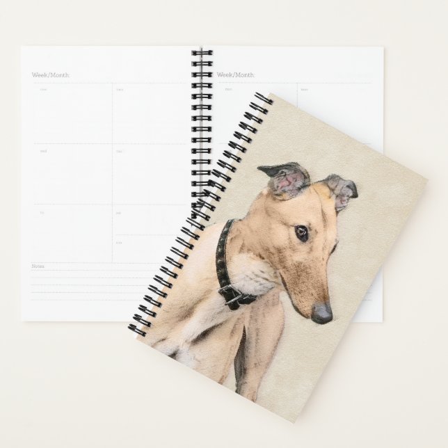 Greyhound Painting - Niedliche Original Hunde Kuns Planer (Anzeige)
