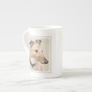 Greyhound Painting - Niedliche Original Hunde Kuns Prozellantasse