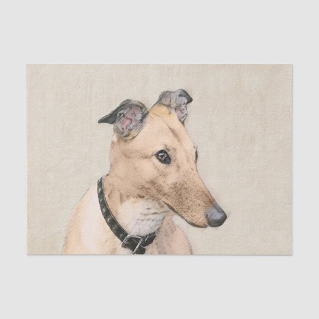 Greyhound Painting - Niedliche Original Hunde Kuns Seidenpapier (Vorderseite)