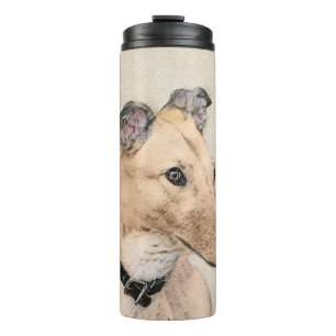 Greyhound Painting - Niedliche Original Hunde Kuns Thermosbecher