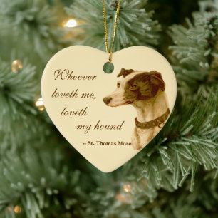Greyhound Portrait / Berühmtes Thomas Mehr Zitat Keramik Ornament
