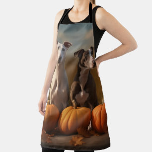 Greyhound Puppy Autumn Delight Pumpkin Schürze