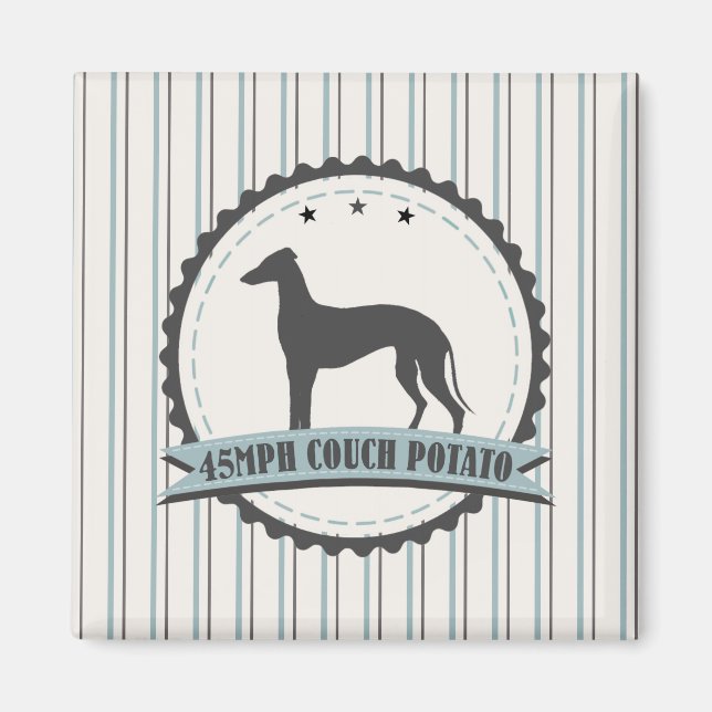 Greyhound Remüde Racer 45 mph Lazy Dog Magnet (Vorne)