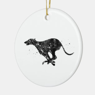 Greyhound Running Keramik Ornament