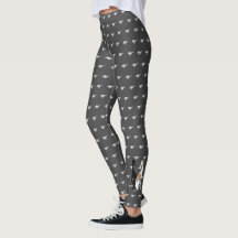 Greyhound Running Motifs Leggings - Dark Grey/