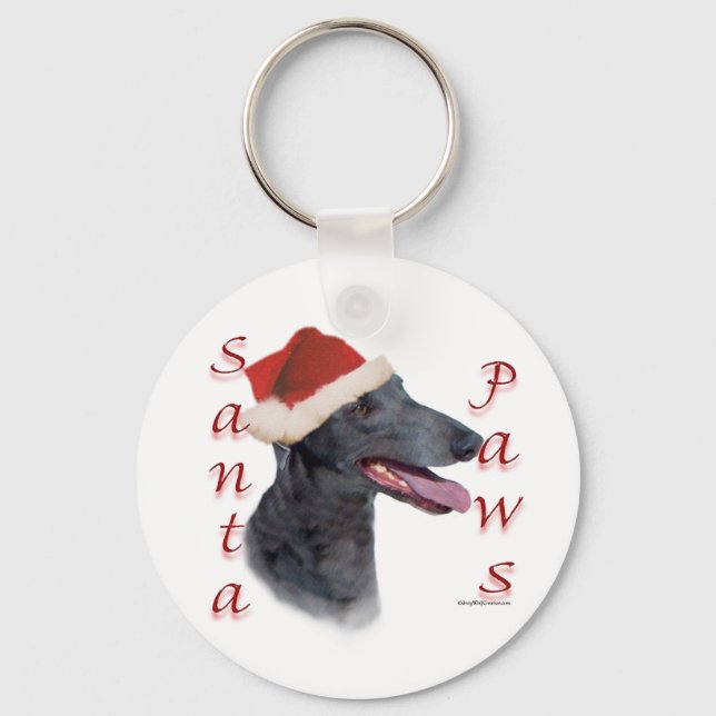 Greyhound Santa Paws Schlüsselanhänger (Vorderseite)