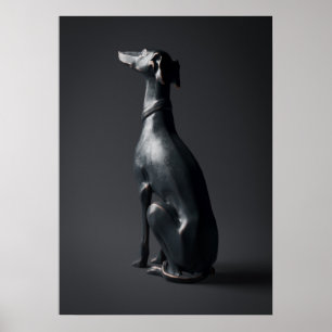 Greyhound Sculpture Pose Card Poster