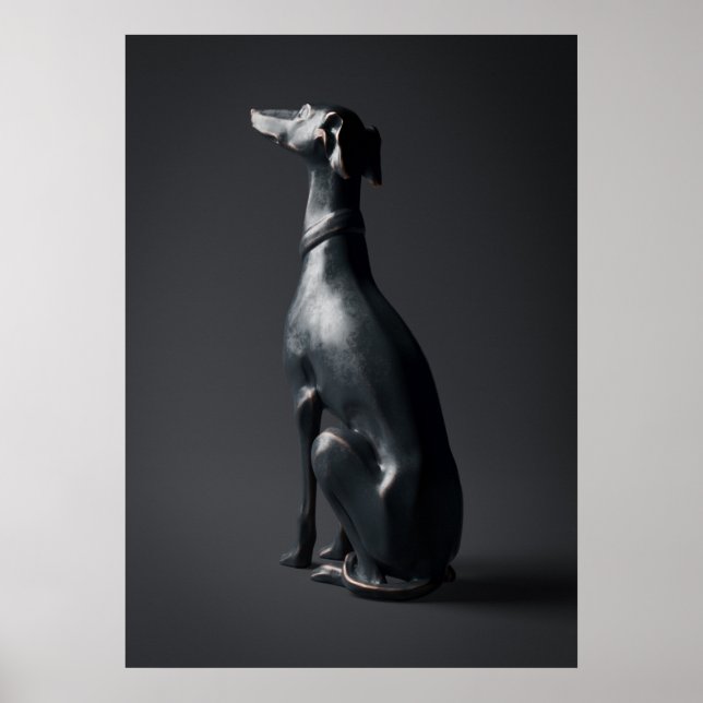 Greyhound Sculpture Pose Card Poster (Vorne)