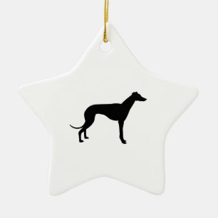 Greyhound-Silhouette Keramikornament