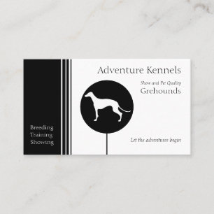 Greyhound Silhouette Modernes Schwarz-weiß Visitenkarte