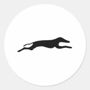 Greyhound-Silhouette Runder Aufkleber