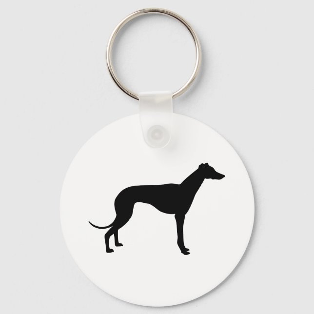 Greyhound-Silhouette Schlüsselanhänger (Vorderseite)
