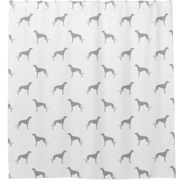 Greyhound-Silhouetten-Muster Duschvorhang (Vorderseite)
