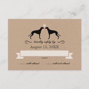 Greyhound Silhouettes Mariage RSVP Réponse