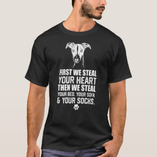Greyhound Stearstich Ihr Herz stehlen Bett und Sof T-Shirt