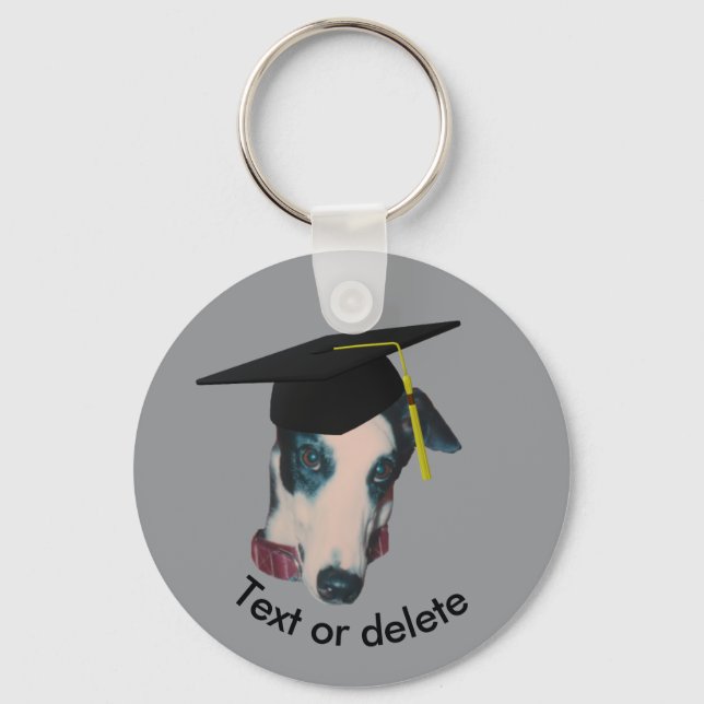 Greyhound The Graduate Funny Dog Personalized  Schlüsselanhänger (Vorderseite)