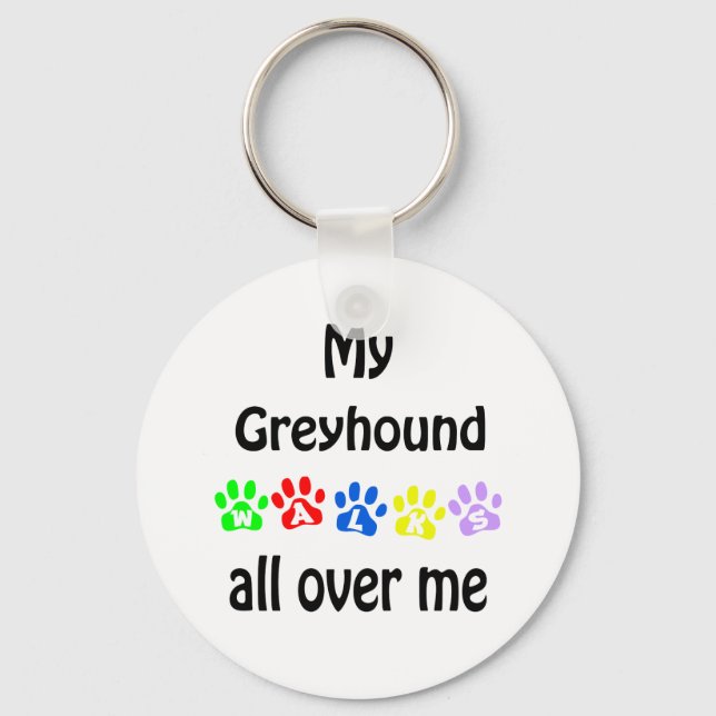Greyhound Walks Design Schlüsselanhänger (Vorderseite)