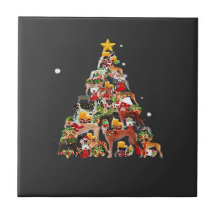 Greyhound Weihnachtsbaum Lichter Lustiger Hund Xma Fliese