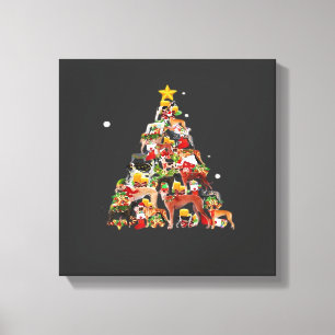 Greyhound Weihnachtsbaum Lichter Lustiger Hund Xma Leinwanddruck