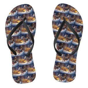 Greyhound Weihnachtsfeiertag Flip Flops