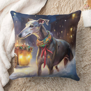 Greyhound Weihnachtsfeiertag Kissen