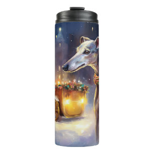 Greyhound Weihnachtsfestzeit Thermosbecher