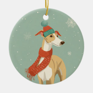 Greyhound-Weihnachtsgeschenk Keramik Ornament
