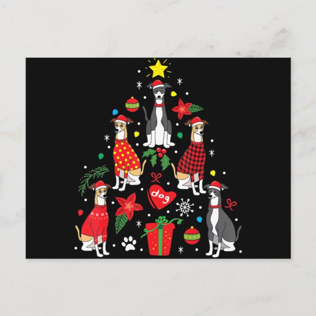 Greyhound Weihnachtsschmuck Mama Feiertagspostkarte (Vorderseite)