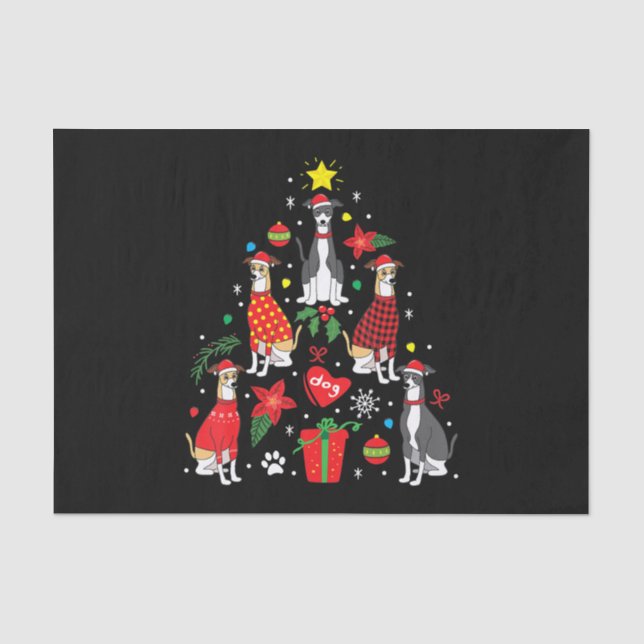 Greyhound Weihnachtsschmuck Mama Seidenpapier (Vorderseite)