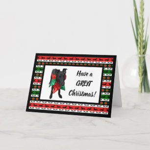 Greyhound-Welpen-Weihnachtsgrußkarte Karte