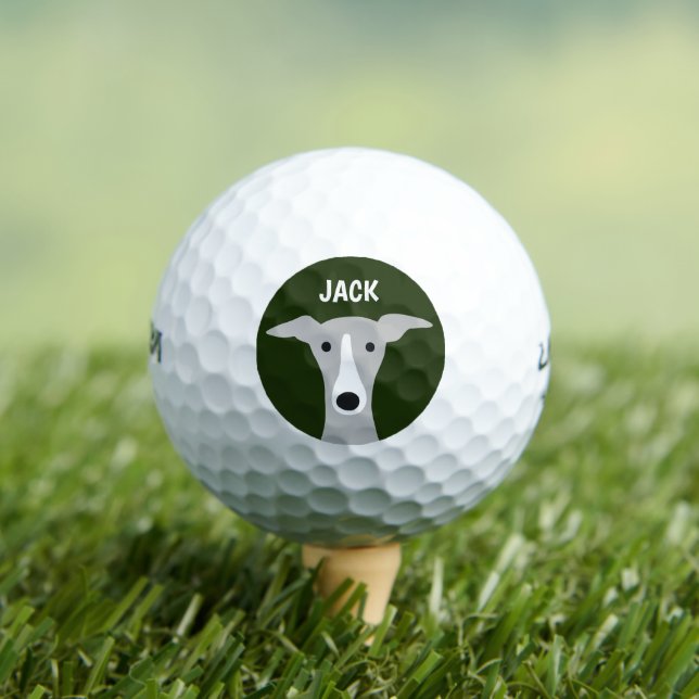 Greyhound Whippet Dog mit Individuelle Name Golfball (Insitu T-Shirt)