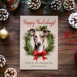Greyhound Whippet Hund Weihnachten glückliche Pawl
