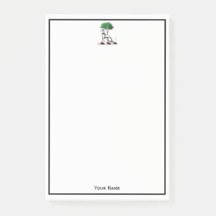 Greyhound Whippet mit Baumkronen-Wappen-Emblem Post-it Klebezettel