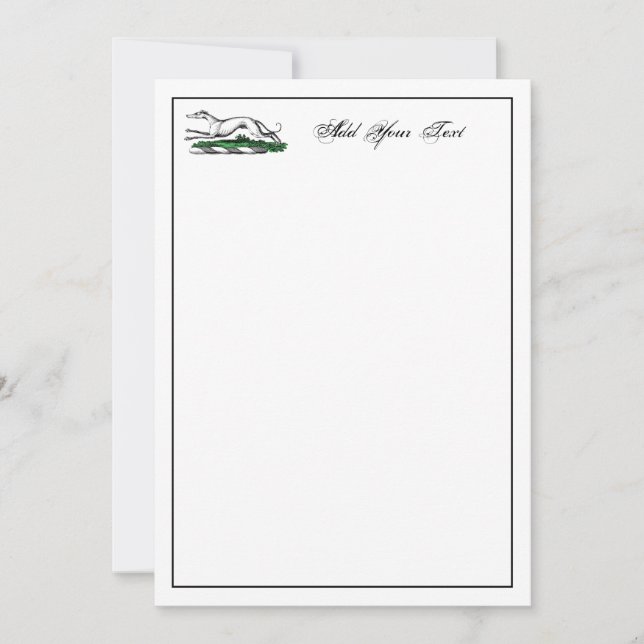 Greyhound Whippet mit Heraldic Wappen Note Card Mitteilungskarte (Vorderseite)