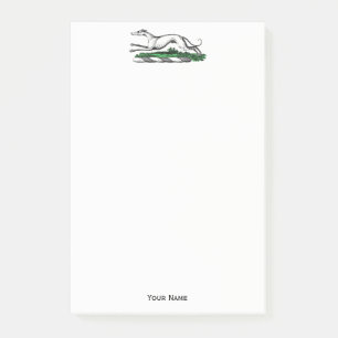 Greyhound Whippet Running Heraldic Wappen Emblem Post-it Klebezettel