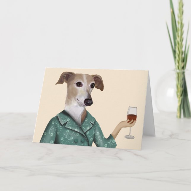 Greyhound Wine Snob Karte (Vorderseite)