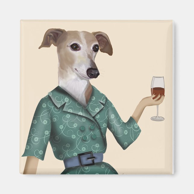 Greyhound Wine Snob Magnet (Vorne)