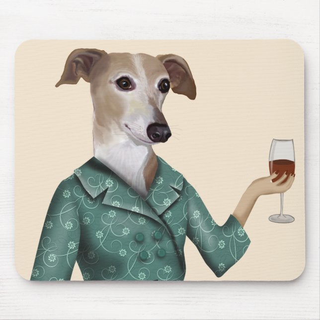 Greyhound Wine Snob Mousepad (Vorne)