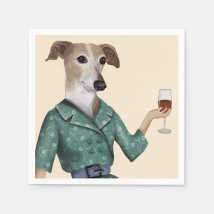 Greyhound Wine Snob Serviette