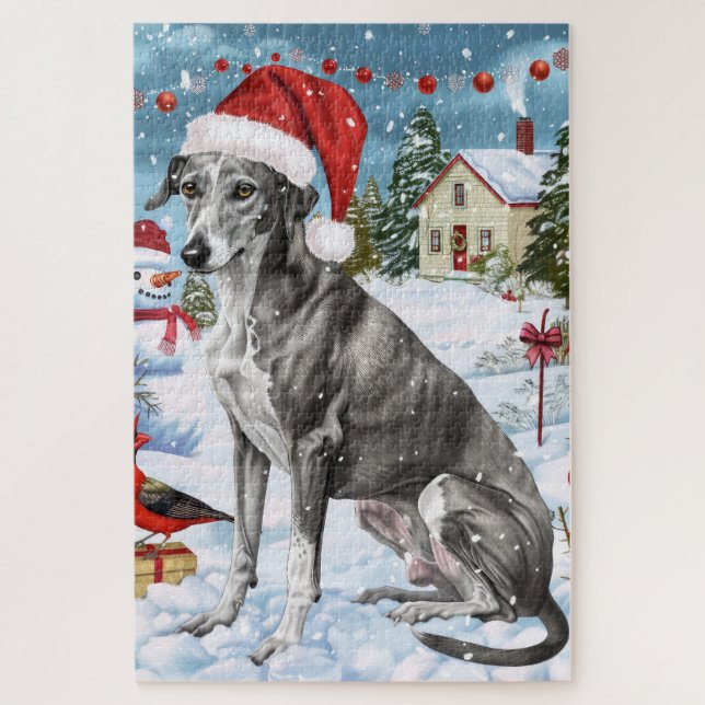 Greyhound Winter Wonderland Christmas Joy (Vertikal)