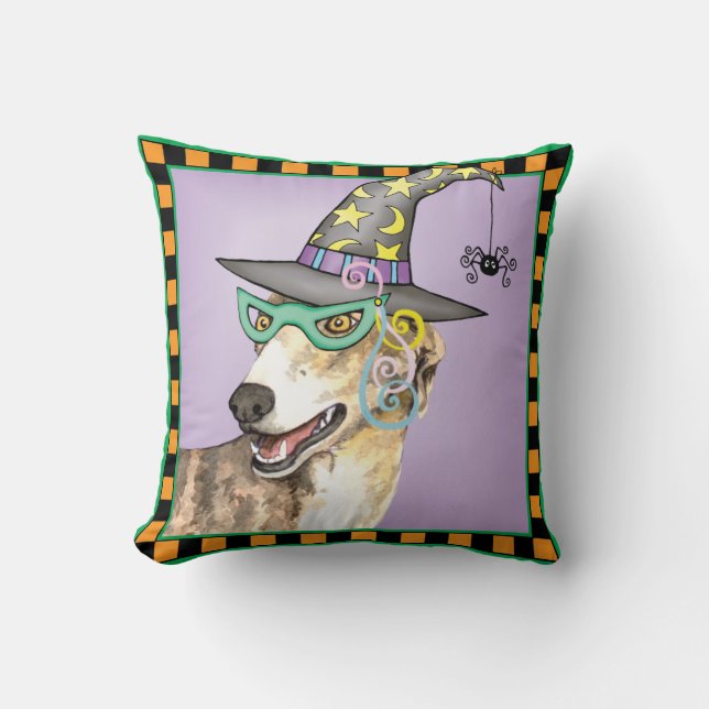 Greyhound Witch Kissen (Vorderseite)