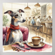 Greyhound's Coffee Time Poster